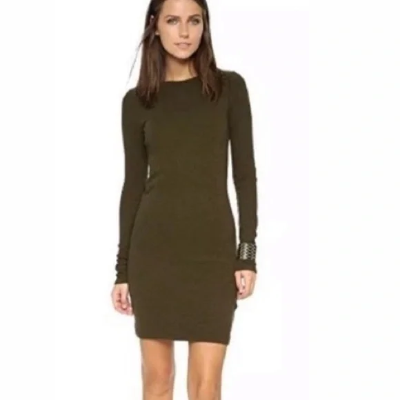 Alice + Olivia | Dresses | Alice And Olivia Ferris Long Sleeve Dress Army  Green | Poshmark